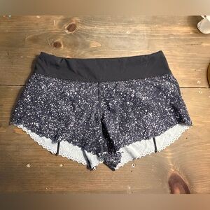 Black and White Lace Trim Shorts lululemon shorts